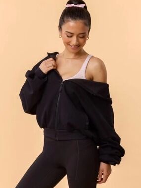 PopFlex Blogilates Black Zip-Up Cloud Plush Hoodie